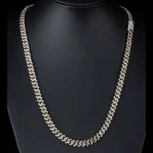 7.3mm Alternating Gold Iced Miami Cuban Chain