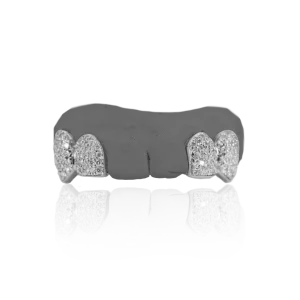 Four Tooth Iced Out Solid 925 Silver Grillz