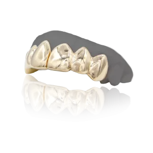Six Tooth Solid Dental Gold Grillz